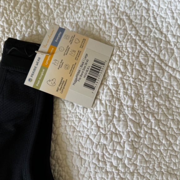 Prairie Wear HUGGER PRIMA Women L Large 38-40 Black Stretch Compression Zip Bra - Picture 7 of 15